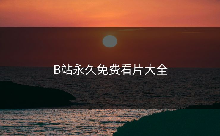 B站永久免费看片大全