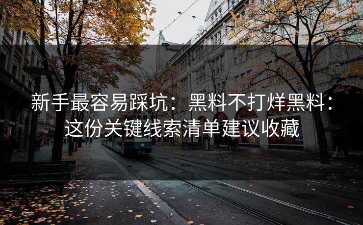 新手最容易踩坑：黑料不打烊黑料：这份关键线索清单建议收藏